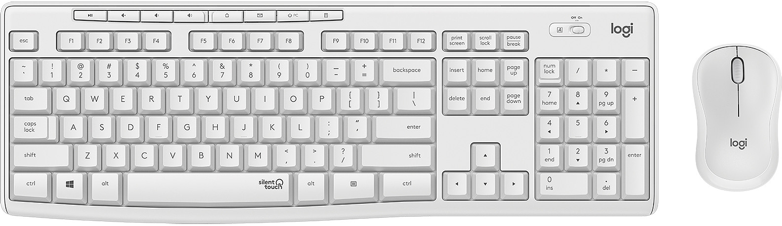 Pack 2En1 Claviersouris Sans Fil Logitech Mk295 Blanc