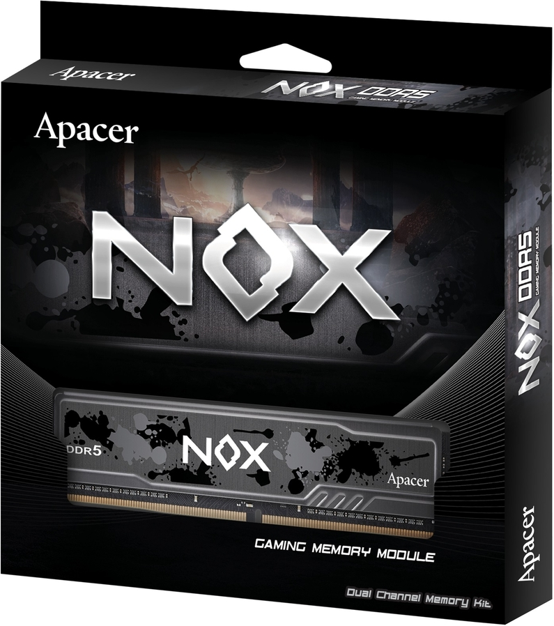 Kit Barrettes Memoire 32Go 2X16Go Dimm Ddr5 Apacer Nox 6000Mhz Noir