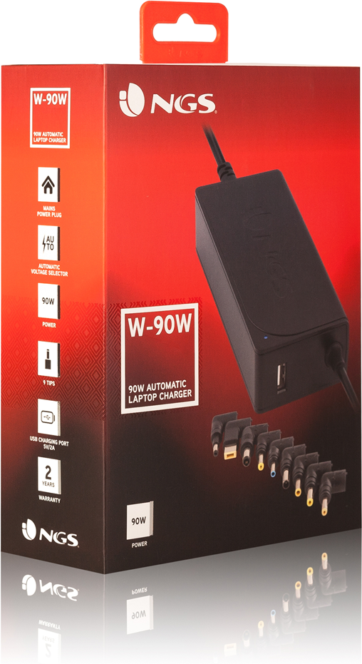 Chargeur Universel Ngs Pour Ordinateur Portable 90W 9 Embouts