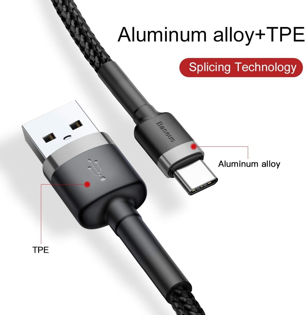 Cable Baseus Cafule Usb Type A Type C Mm 2M Noir