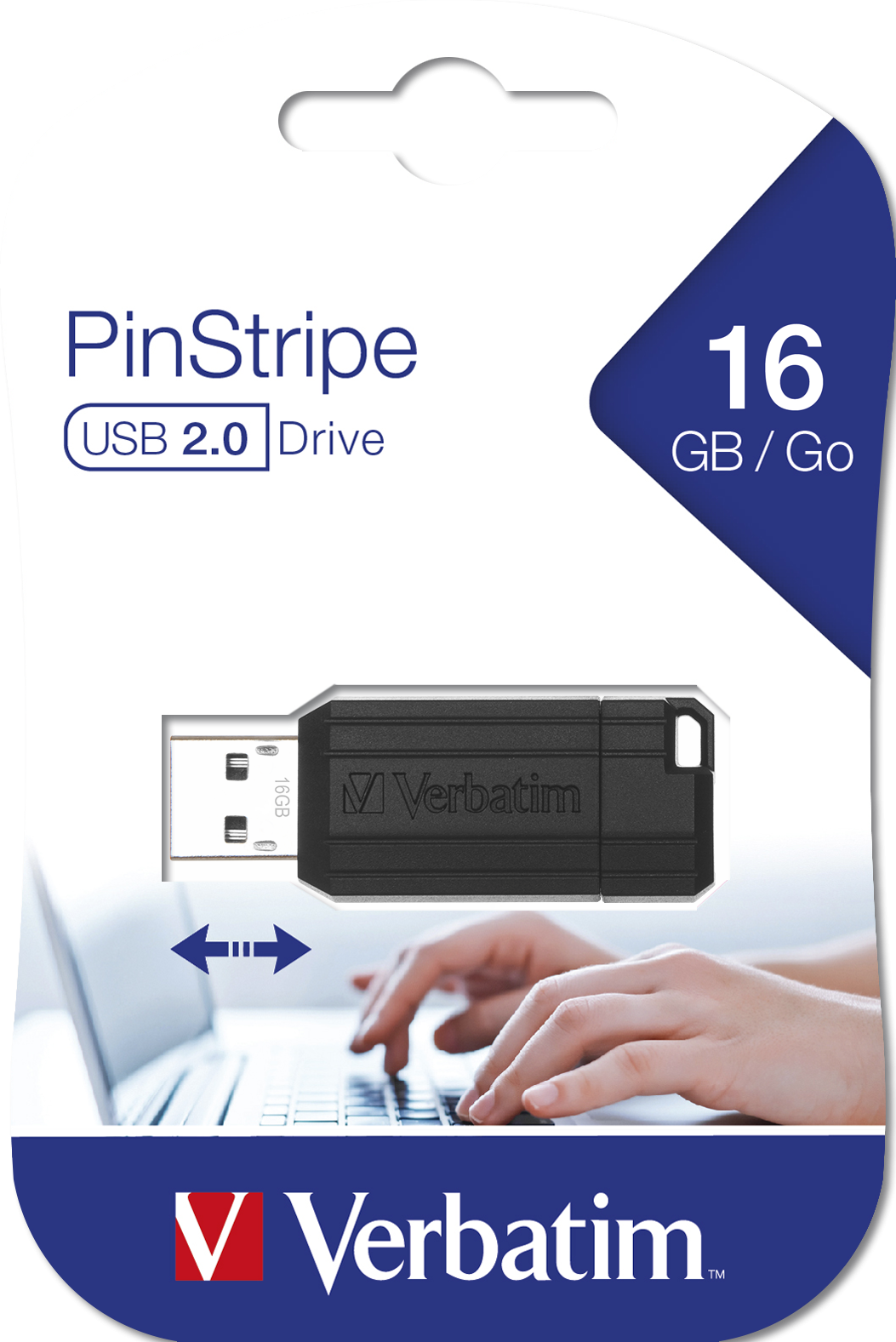 Cle Usb 20 Verbatim Pinstripe 16Go Noir
