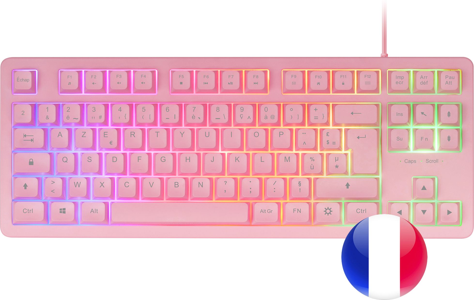 Pack Gamer 4En1 Claviersouriscasquetapis Mars Gaming Mcp Rgb3 Rose