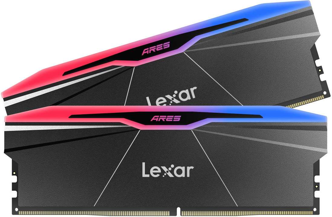Kit Barrettes Memoire 32Go 2X16Go Dimm Ddr5 Lexar Ares 2Nd Gen Rgb 6000Mhz Noir