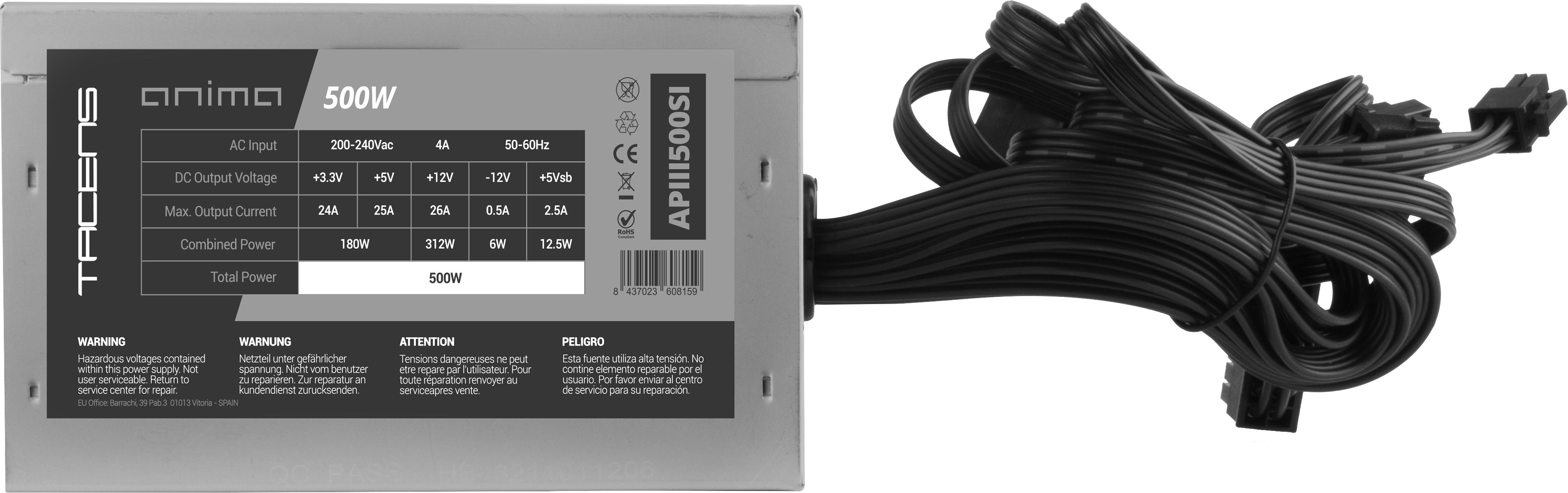 Alimentation Atx Anima Apiii 500W