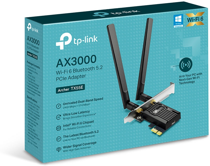 Carte Reseau Pcie Wifibluetooth Tp Link Archer Tx55E Ax3000
