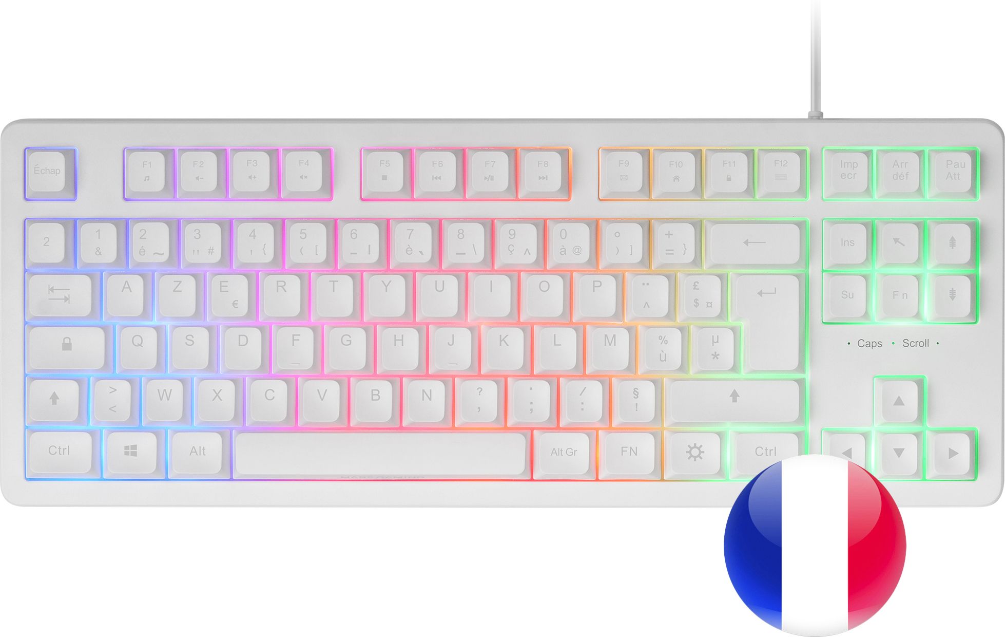 Pack Gamer 4En1 Claviersouriscasquetapis Mars Gaming Mcp Rgb3 Blanc