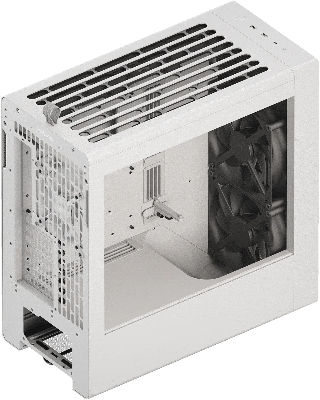 Boitier Moyen Tour Atx Havn Bf 360 Flow Avec Panneau Vitre Blanc
