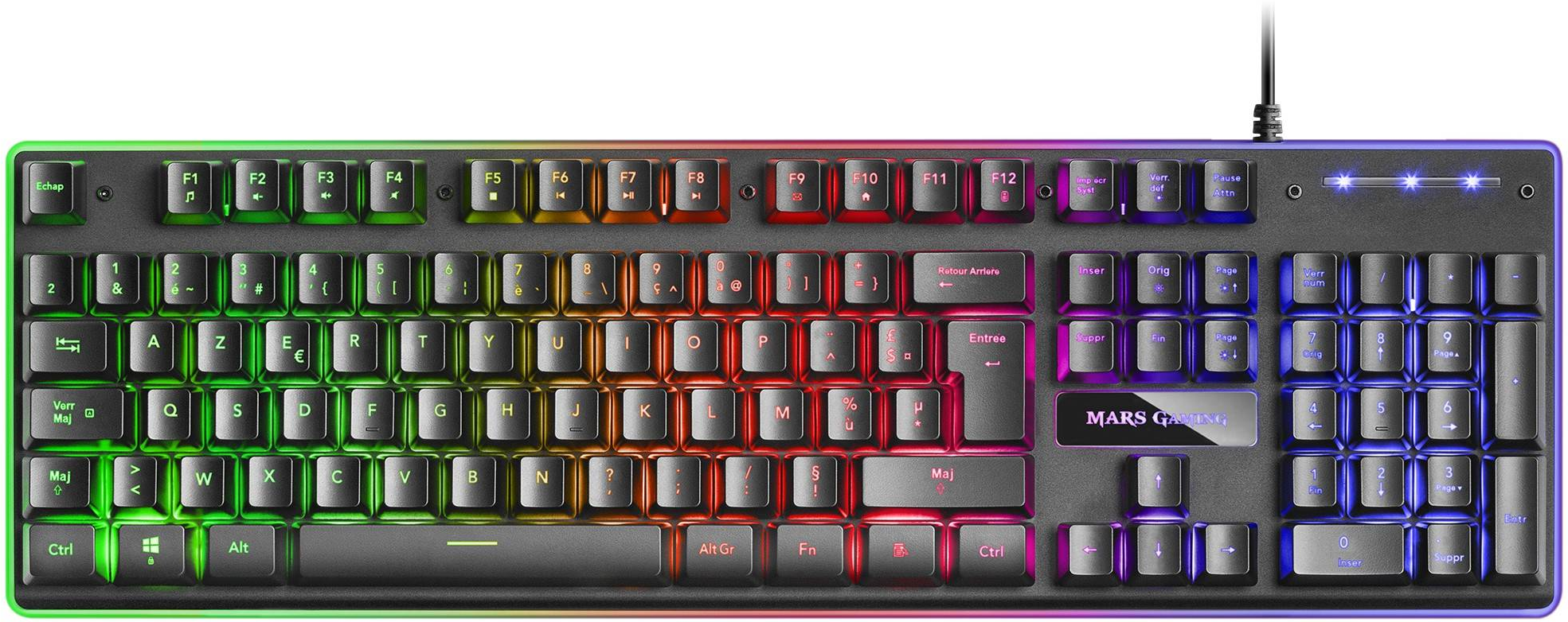 Pack Gamer 3En1 Claviersouristapis Mars Gaming Mcpx Rgb Noir