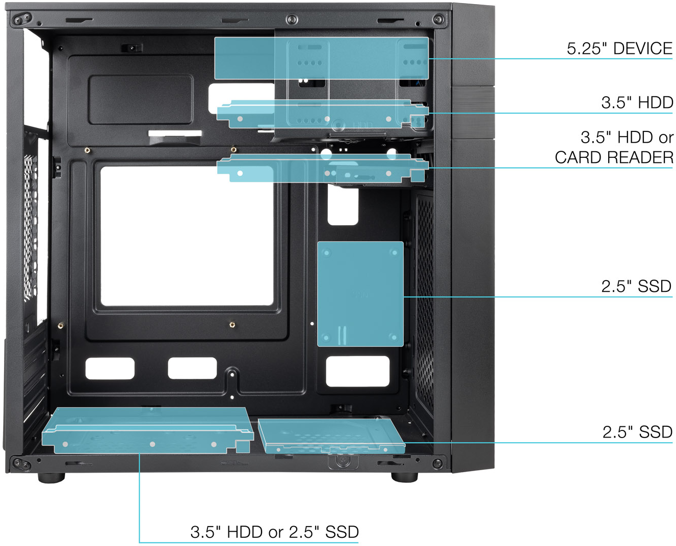 Boitier Mini Tour Micro Atx Tooq Tqc 4701U3C B Noir