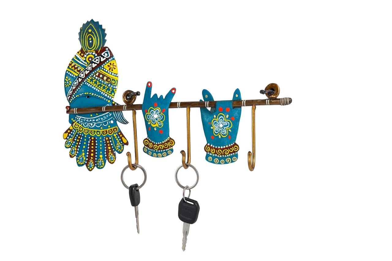 Handcrafted Peacock Key Holder