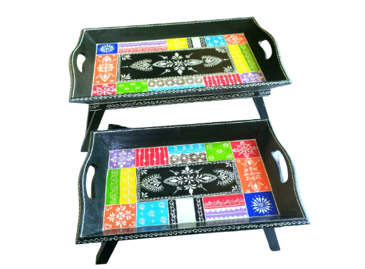 Handcrafted Decorative Serving Tray Set