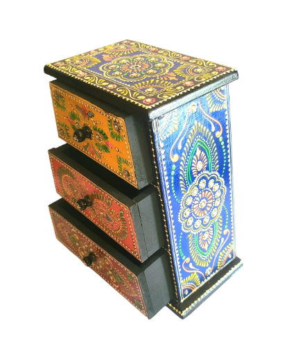 Hand-painted Wooden Drawer Chest