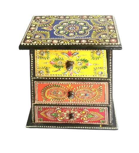 Hand-painted Wooden Drawer Chest