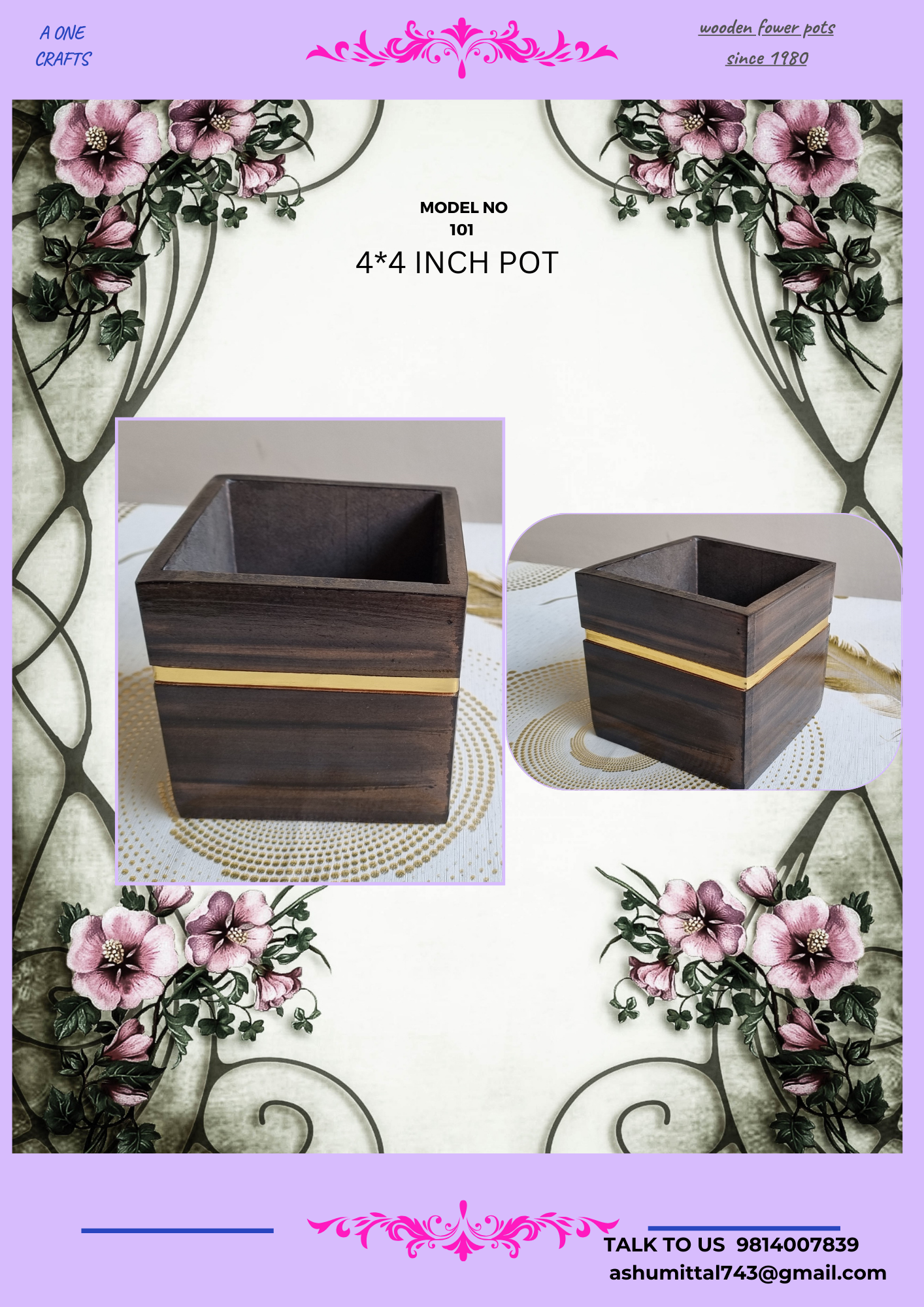 4inch × 4inch pot single golden pati