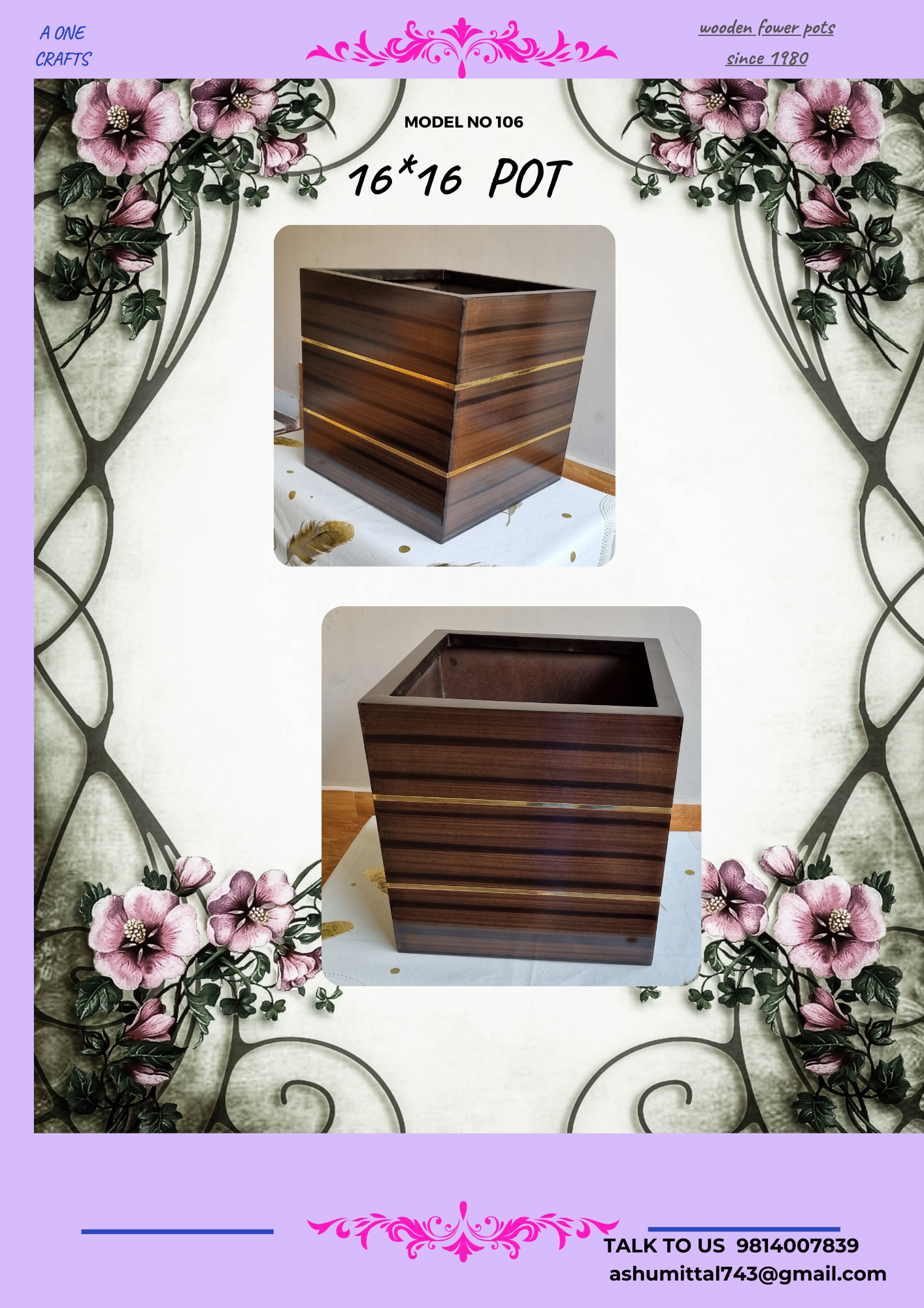 Polish Wooden flower pots
