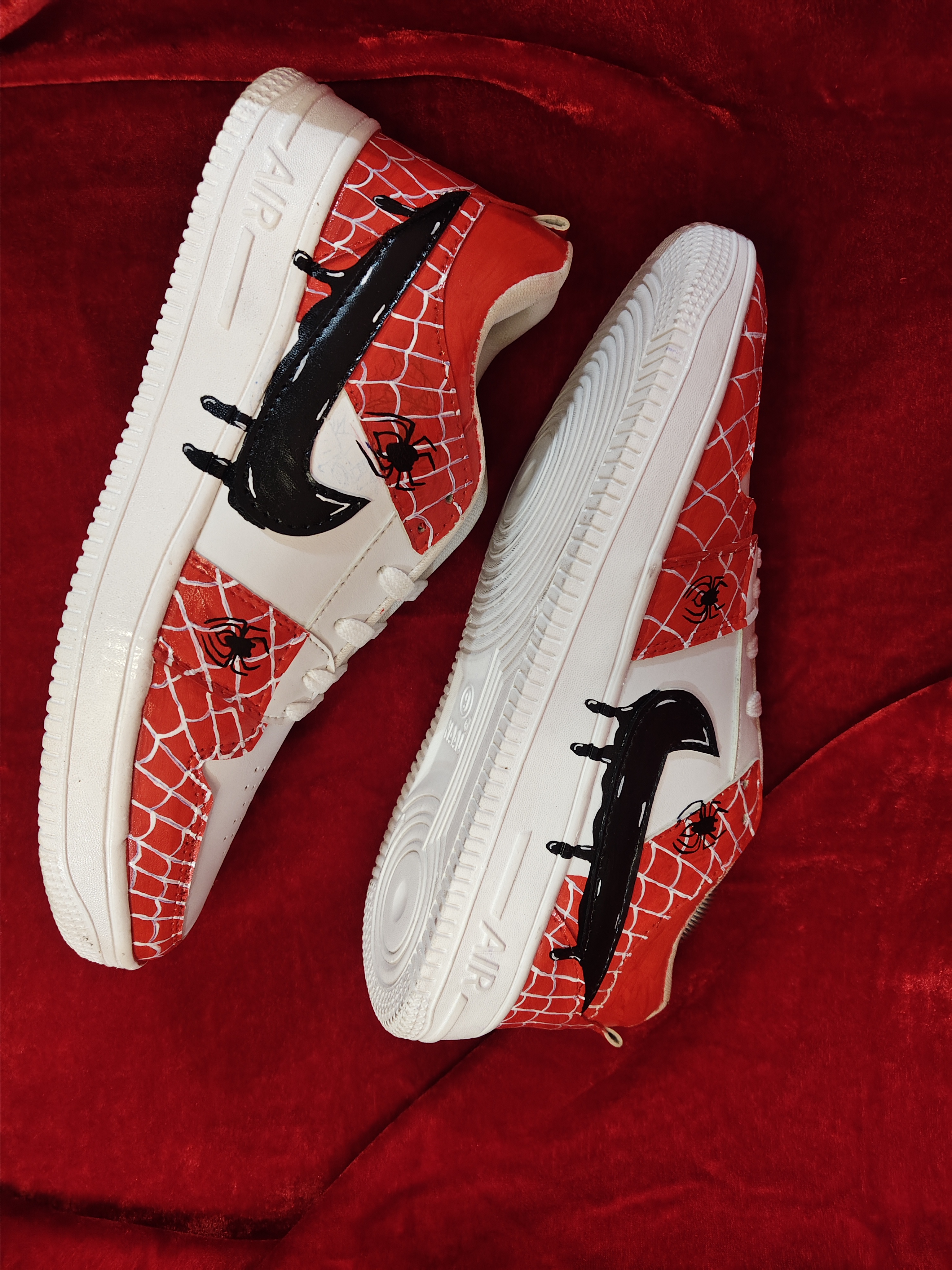 Custom Spiderweb Air Force 1 Sneakers