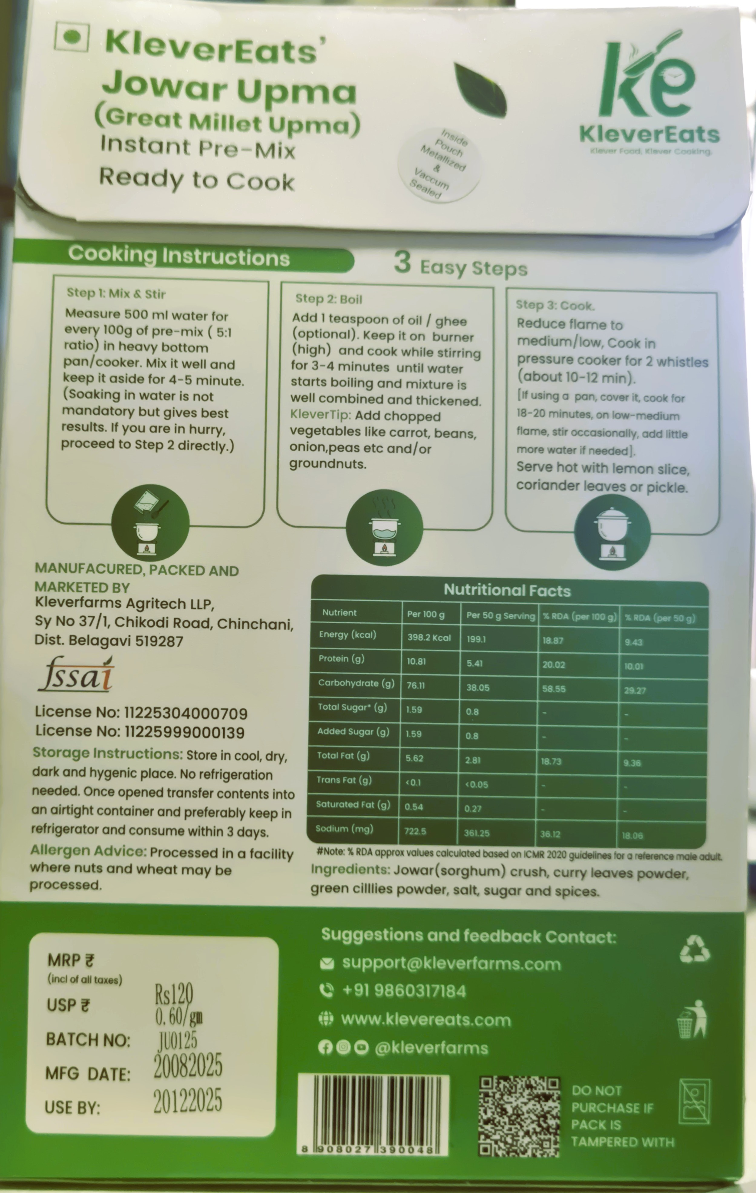 Jowar (Great Millet) Upma