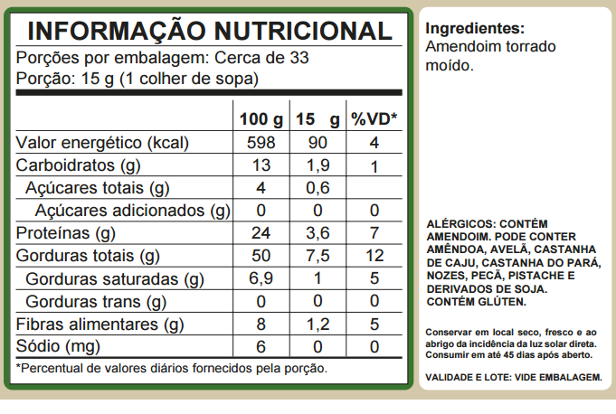 Pasta de Amendoim Tradicional