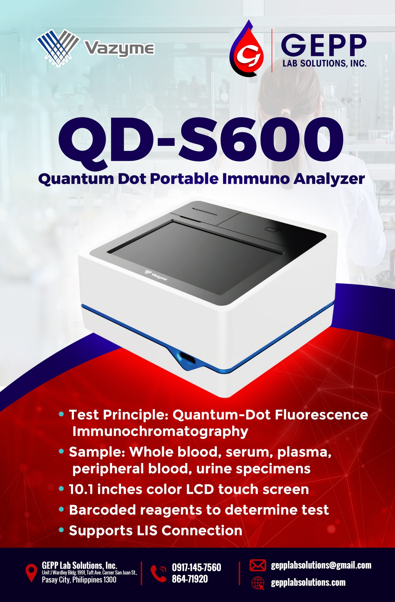 QD-S600 Quantum Dot Portable Immuno Analyzer
