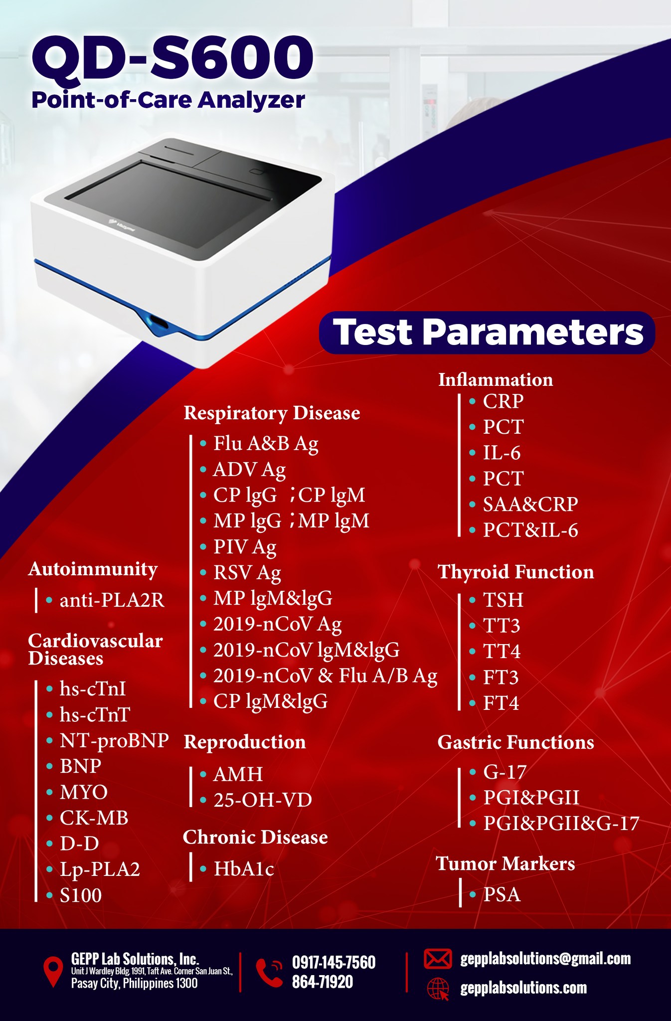 QD-S600 Quantum Dot Portable Immuno Analyzer
