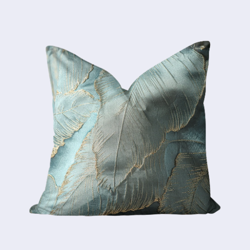 Vintage Leaf Jacquard Pillow Cover