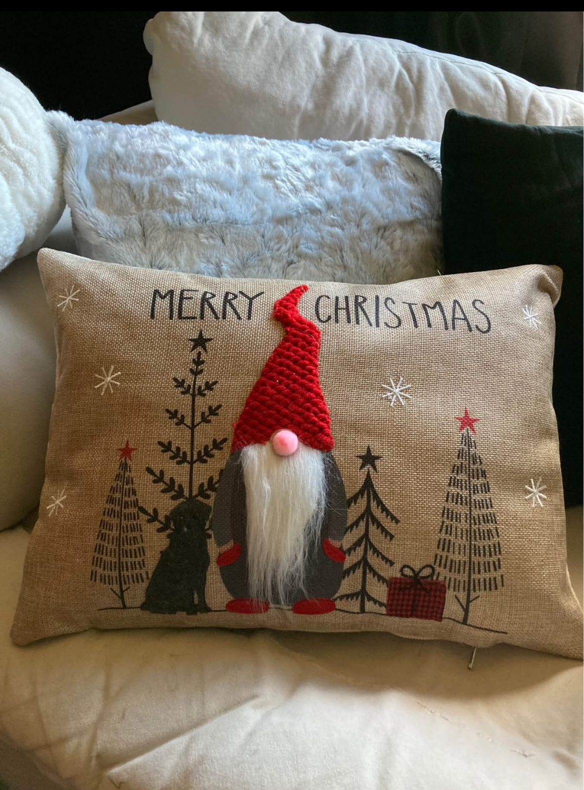 Merry Christmas Gnome Pillow Cover