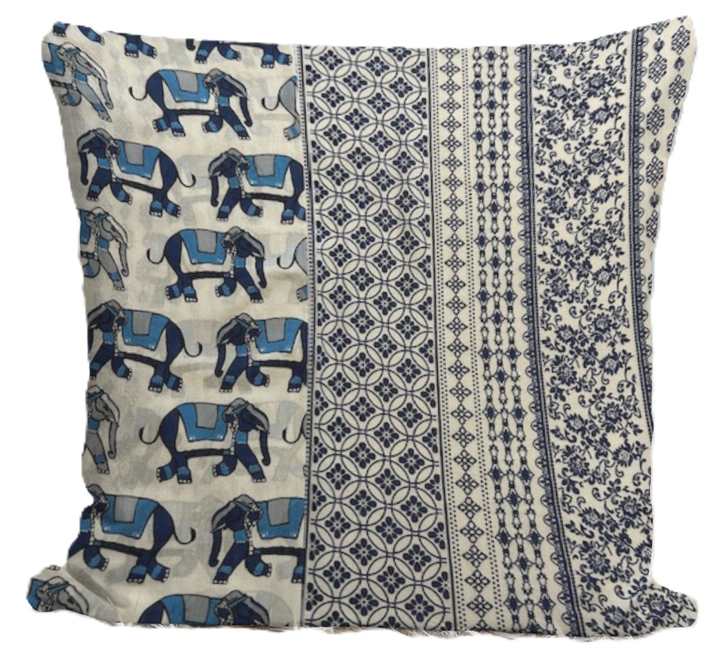 Elephant Motif Pillow Cover
