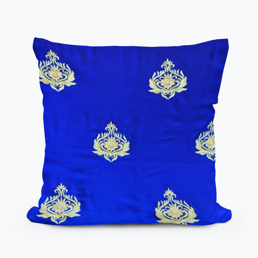 Blue and gold decorative pillow cover