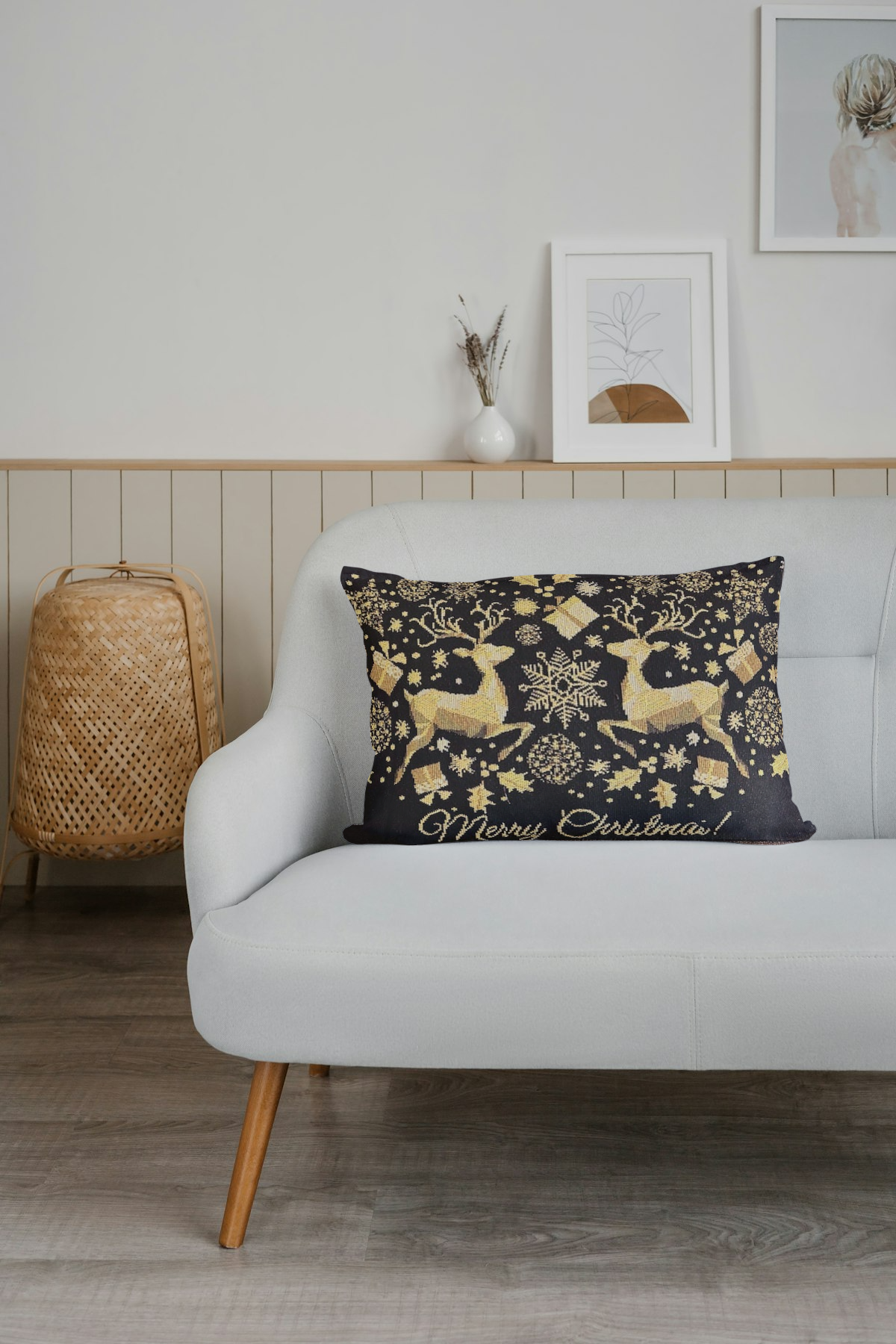 Christmas Reindeer Lumbar Pillow