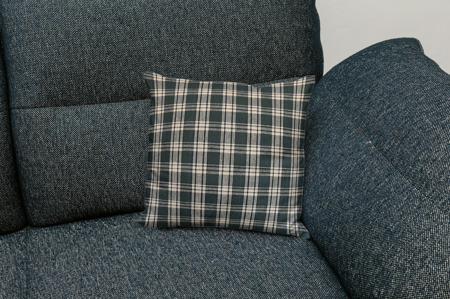 Green Plaid Pillow Cover