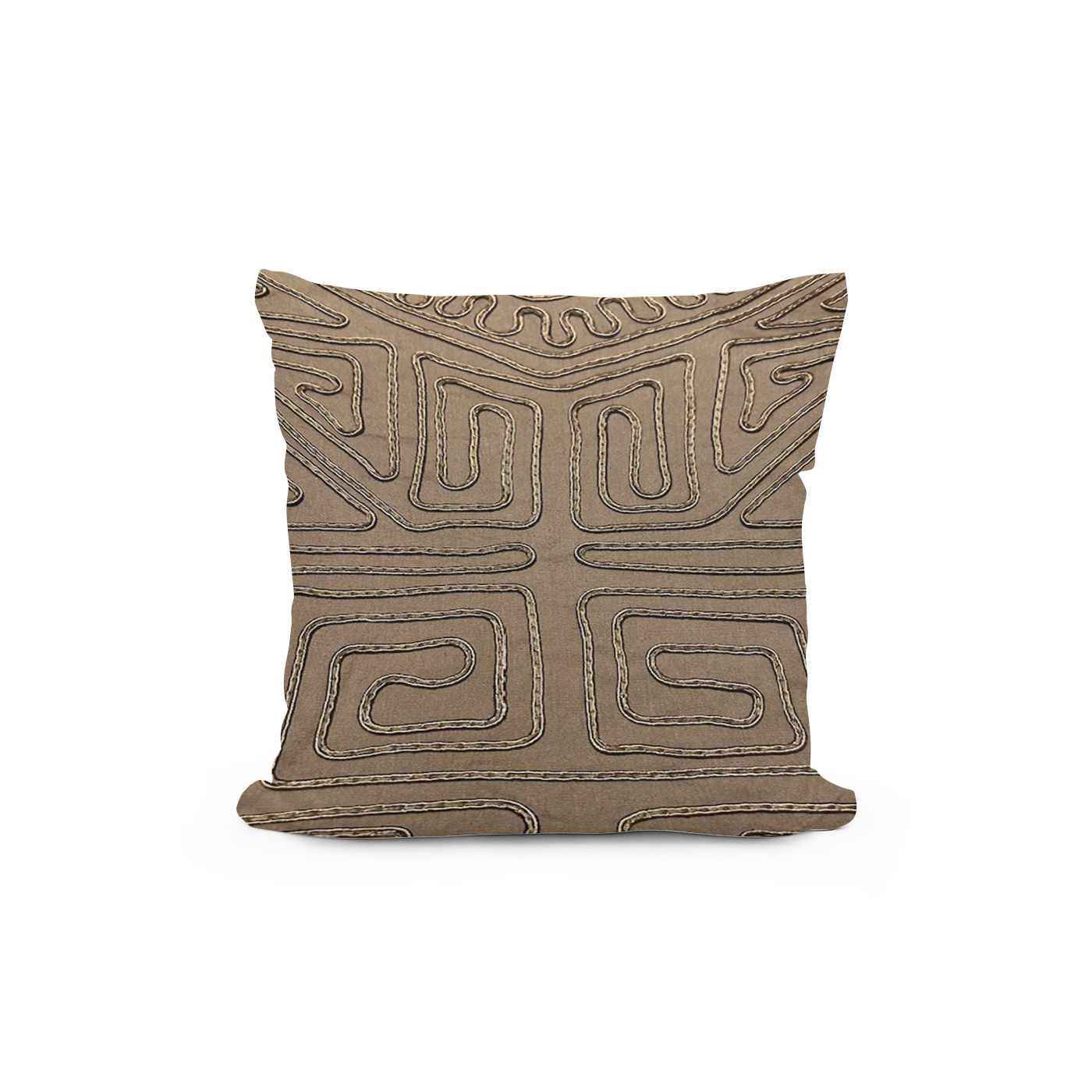Decorative Swirl Patterned Pillow Cover in Camel
