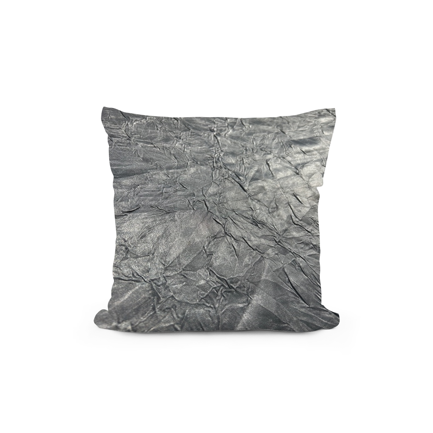 Gray Crinkle Satin Pillow Cover