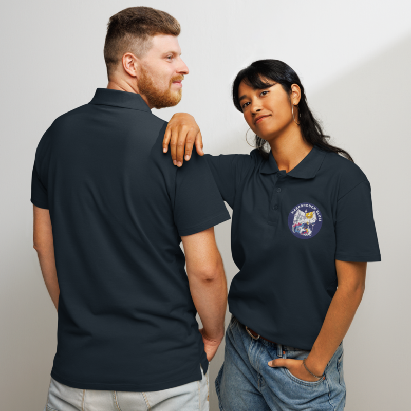 Premium Embroidered Unisex Pique Polo Shirt (navy)