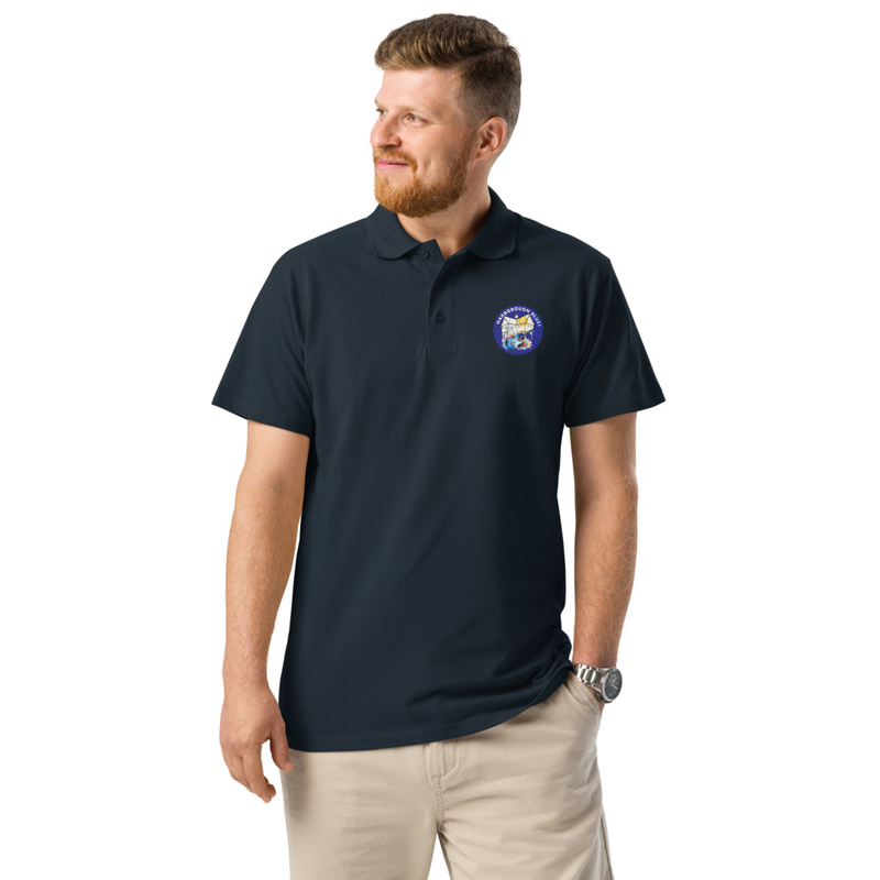 Premium Printed Unisex Pique Polo Shirt (navy)