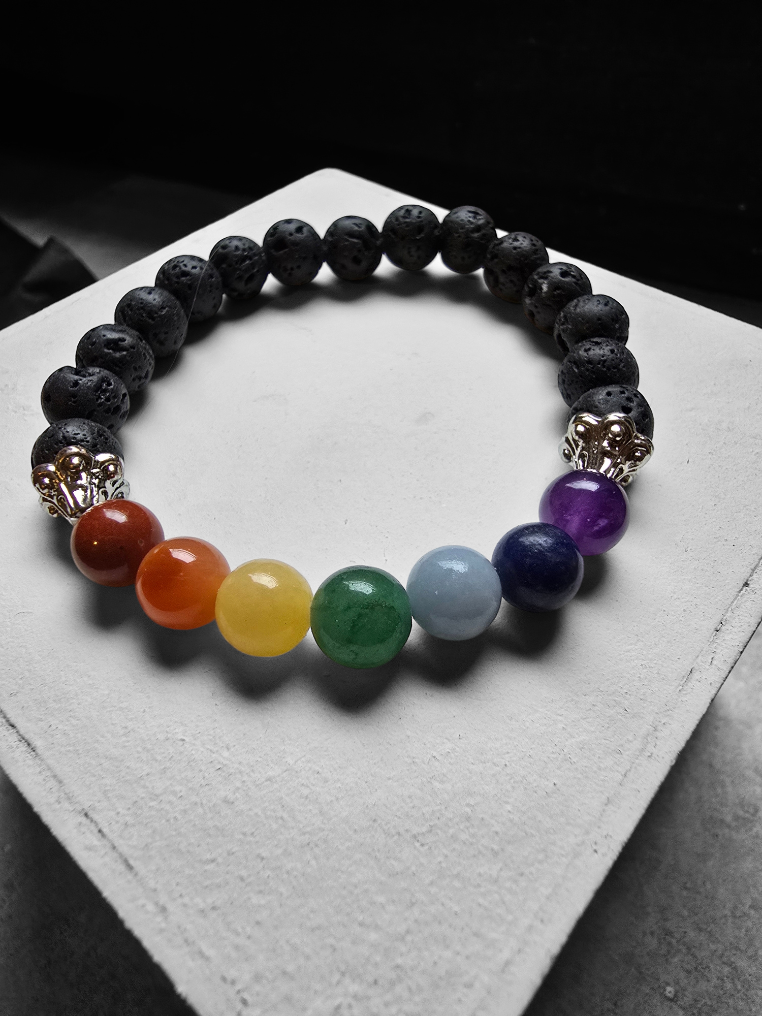 Chakra Lavastein Armband elastisch