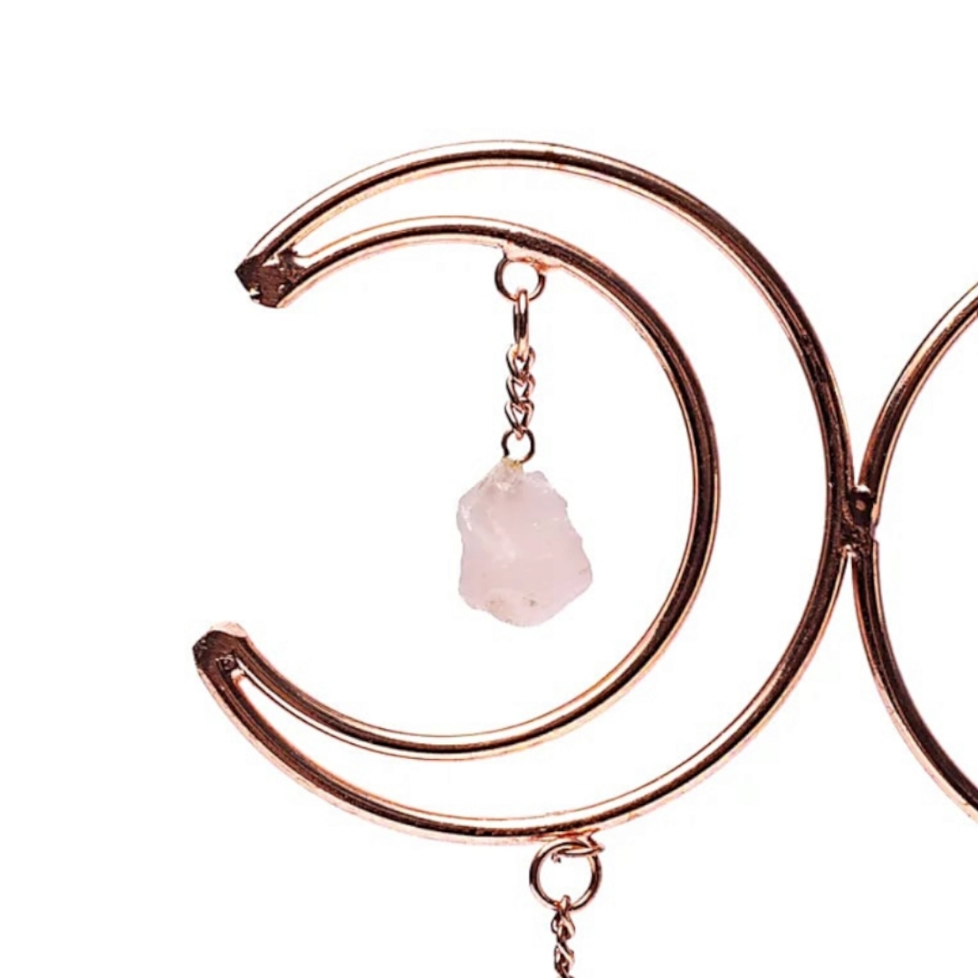 Fensteranhänger Mondphasen + goldenes Dreieck & Selenit