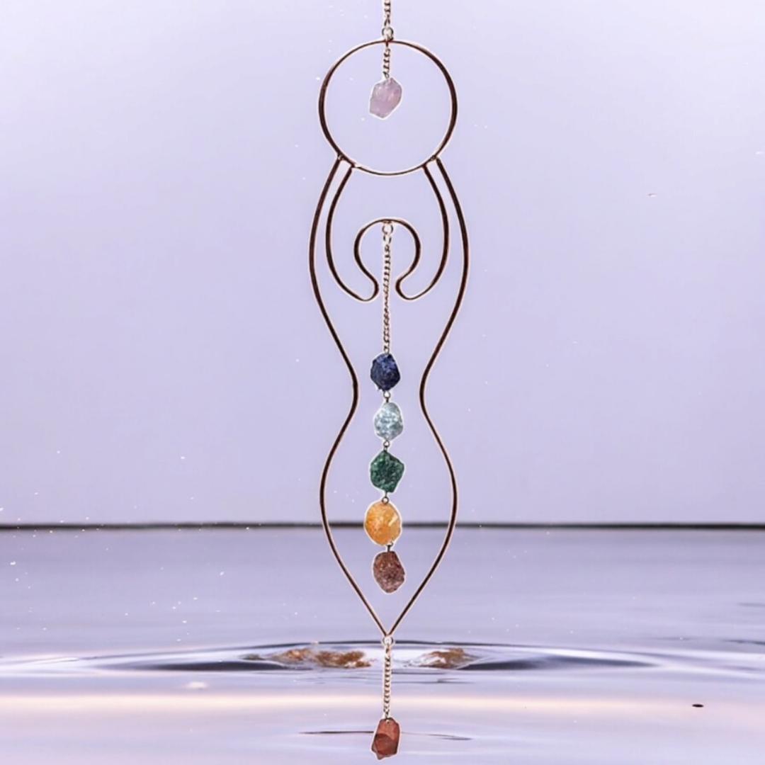 Fensterhänger Mondgöttin &Chakra Steine