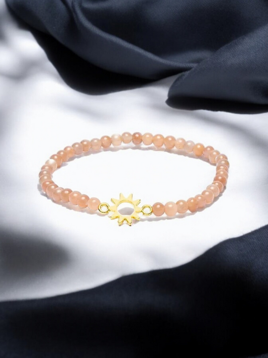 Rosenquarz Armband mit Sonne