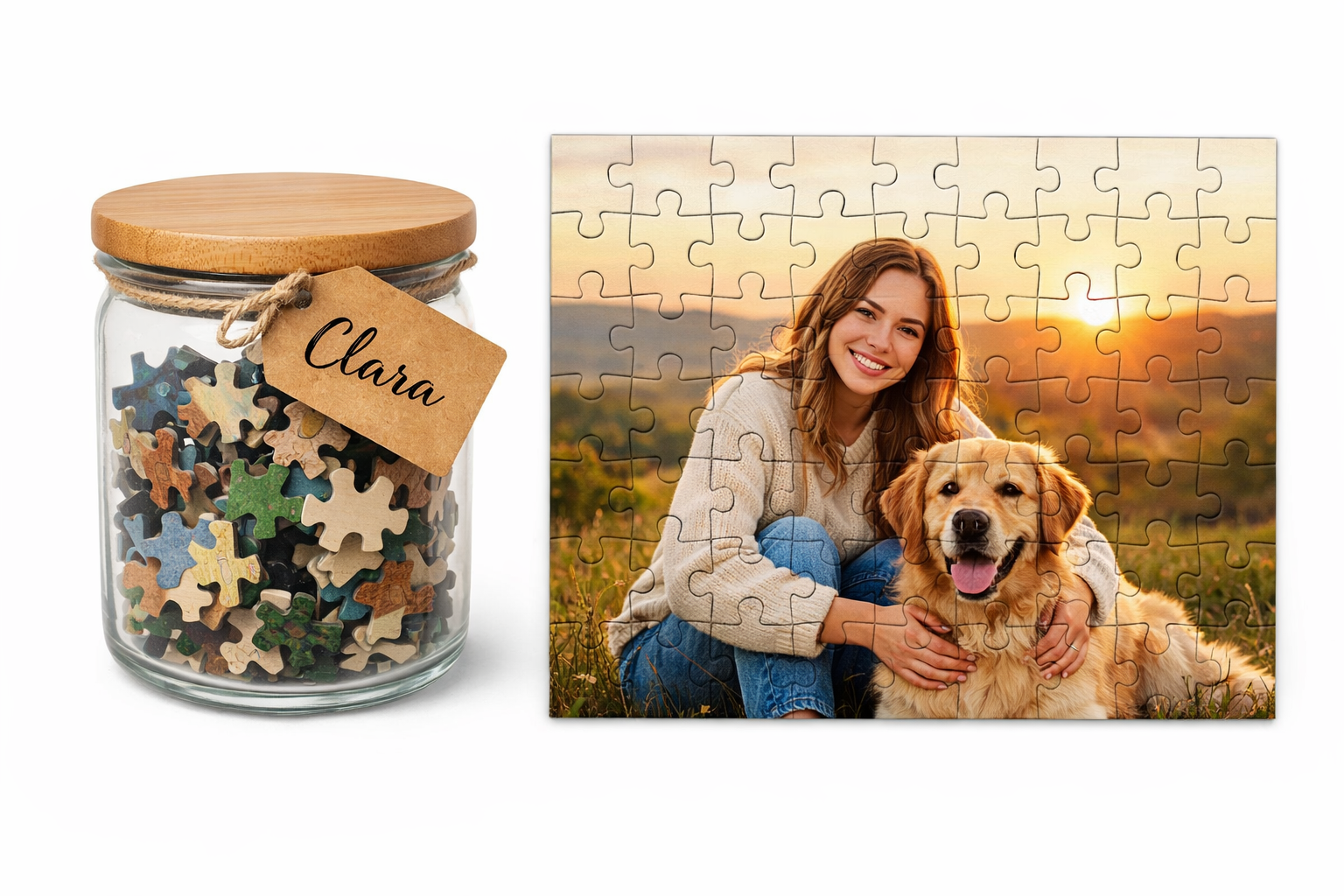 Personalized Photo Puzzle in Jar