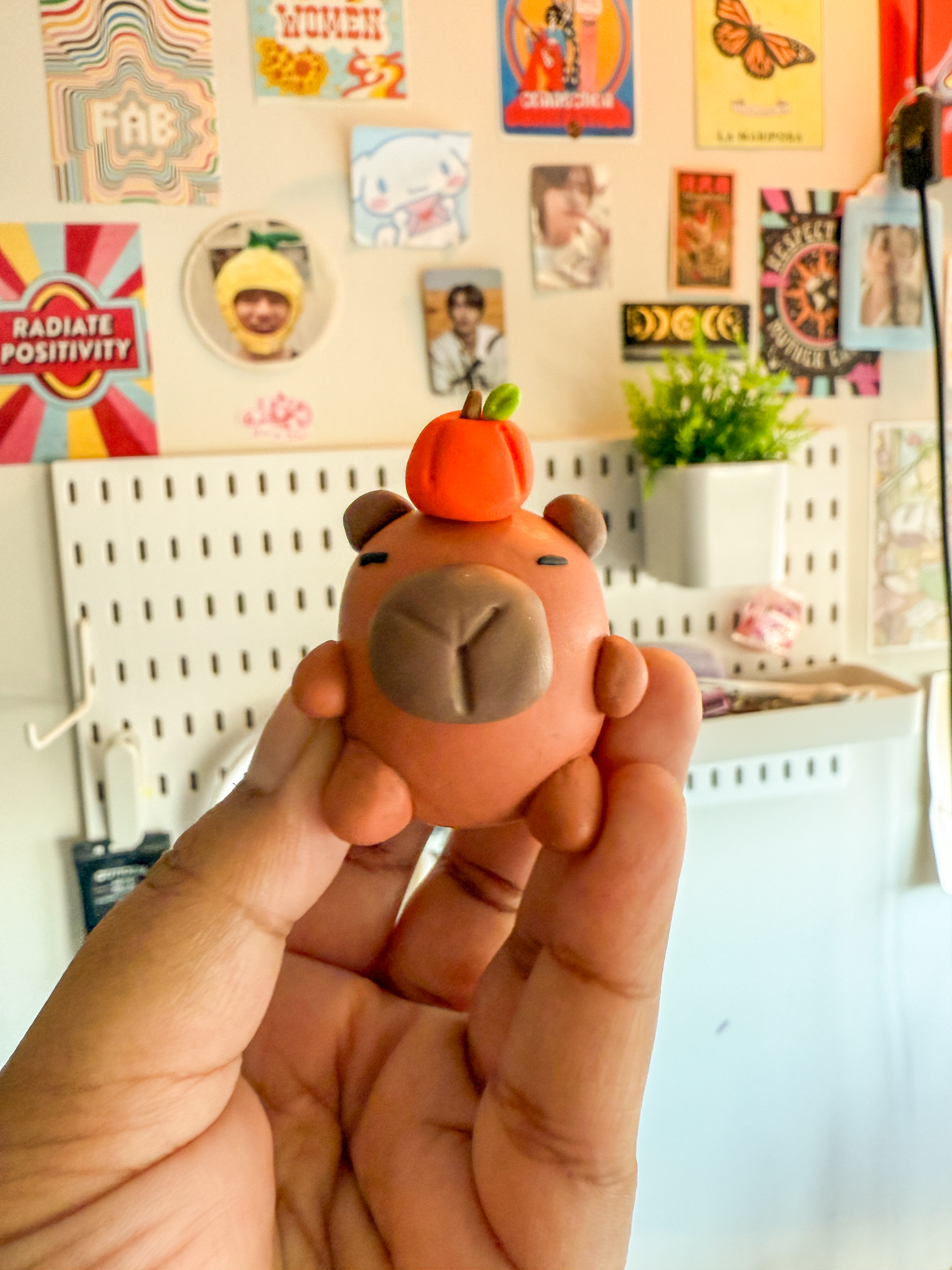 Handmade Pumpkin Capybara Figurine