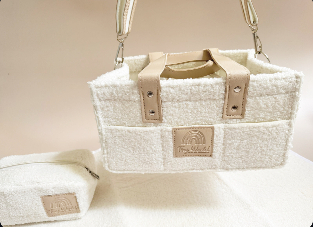 Luxury Sherpa Nappy Caddy - Compact, Practical & Chic