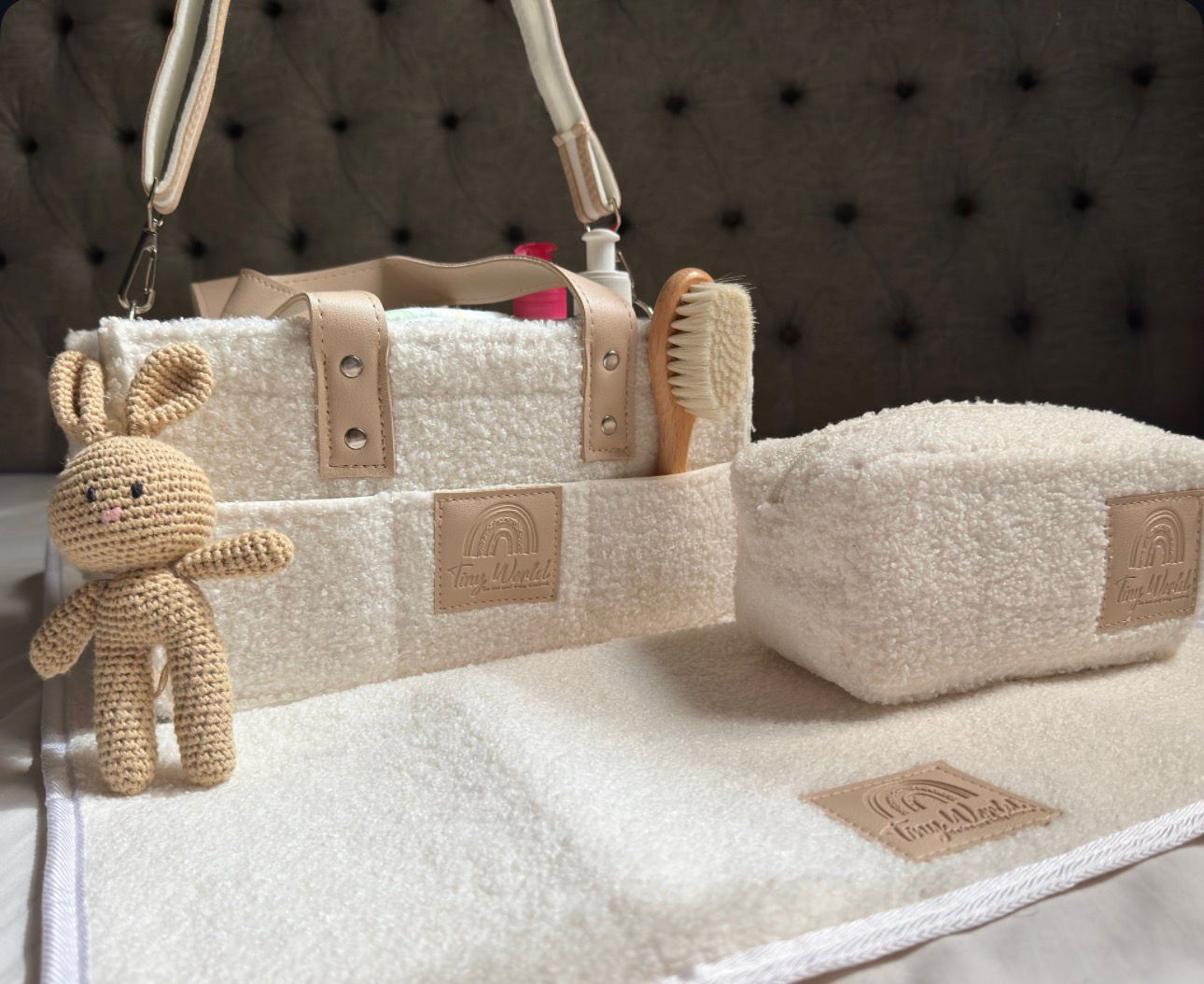 Luxury Sherpa Nappy Caddy - Compact, Practical & Chic