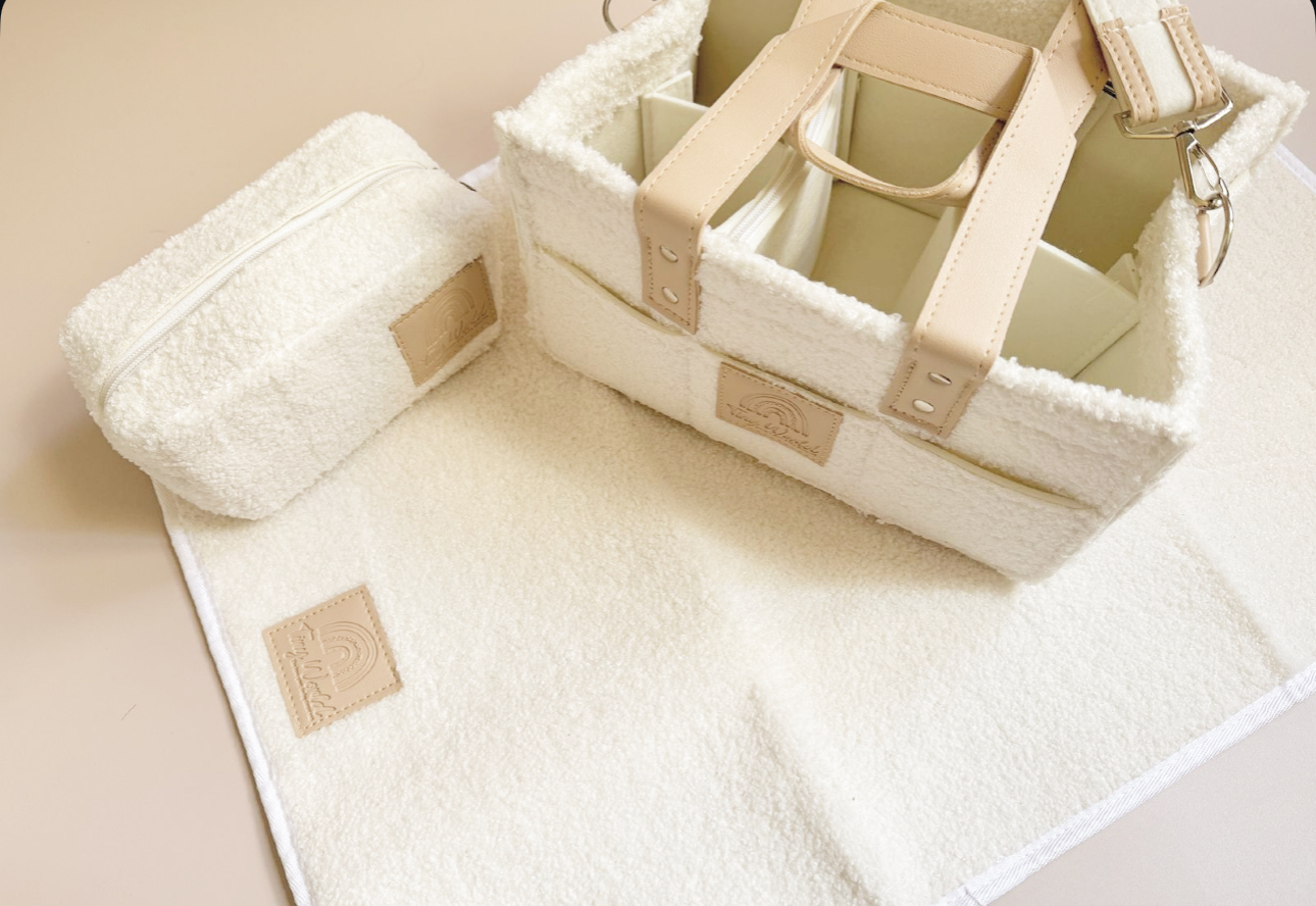 Luxury Sherpa Nappy Caddy - Compact, Practical & Chic