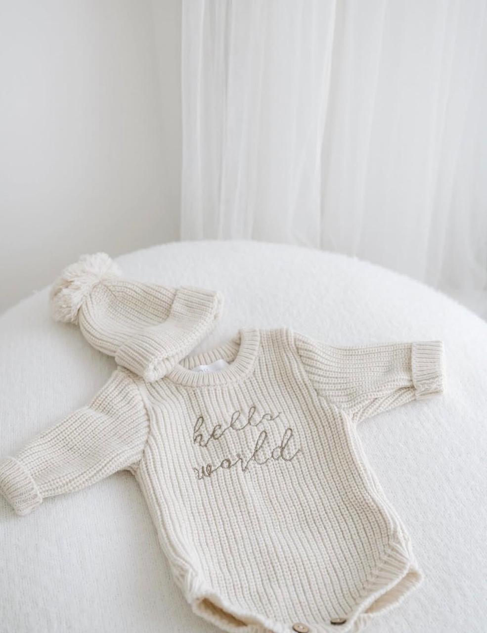 hello world onesie set