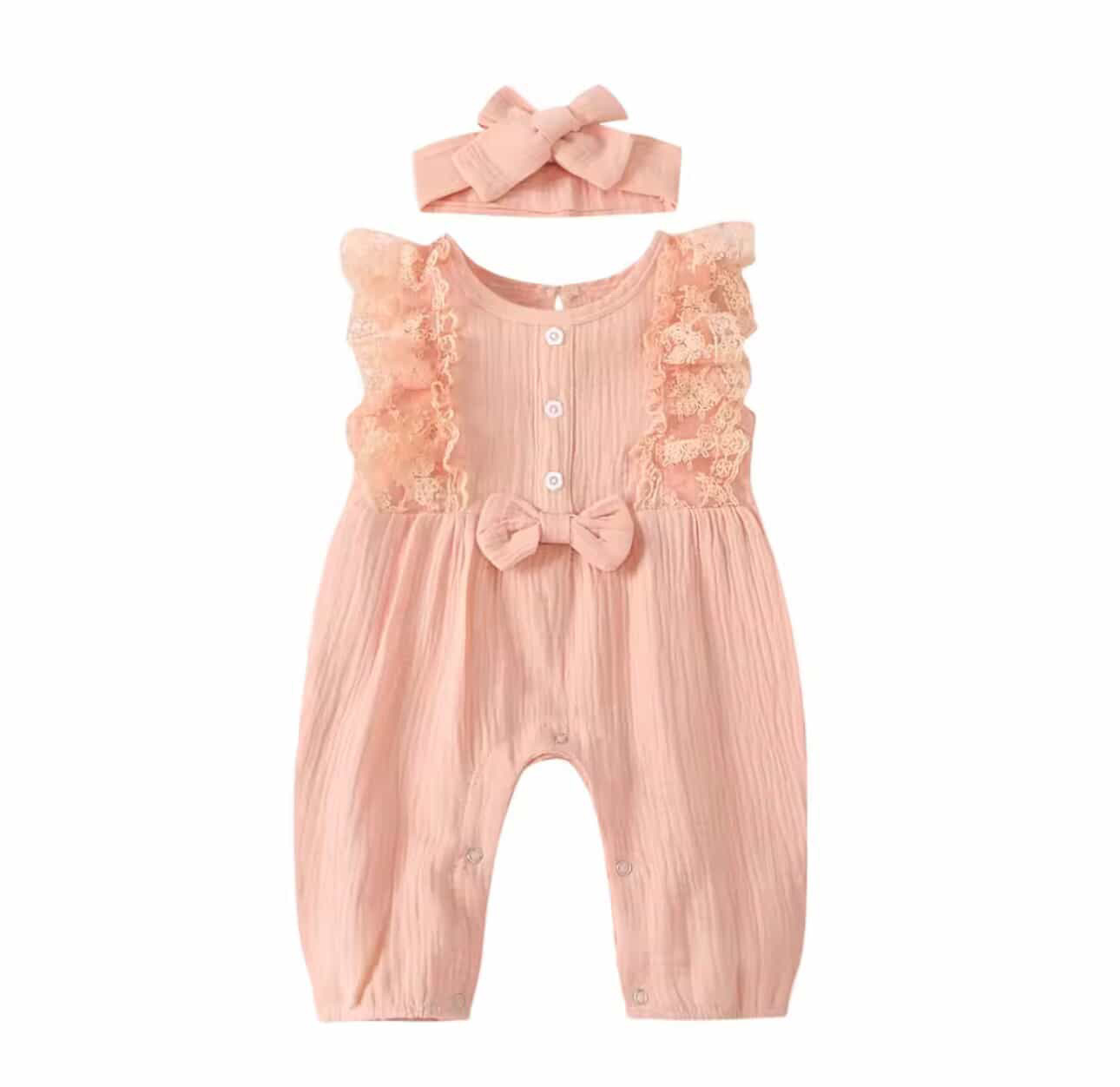 Baby Girl Pink Romper Set