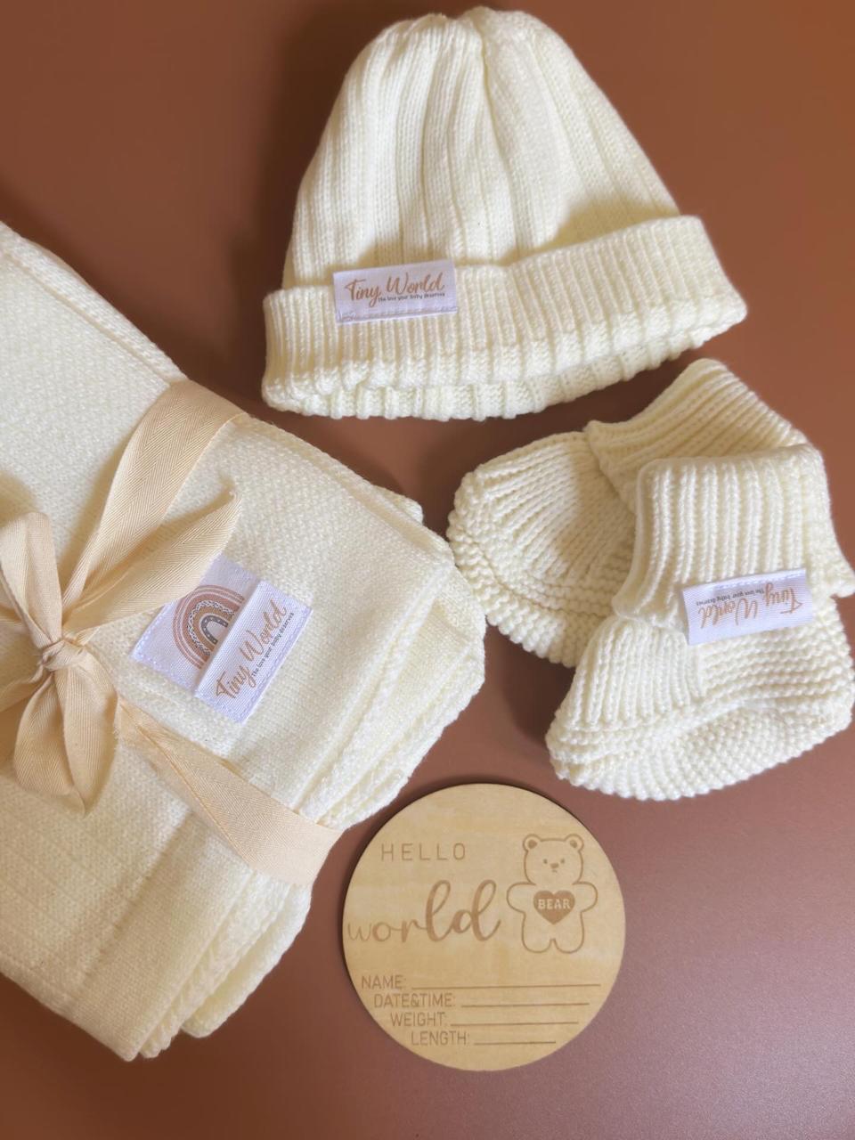 100% knitted cotton newborn set