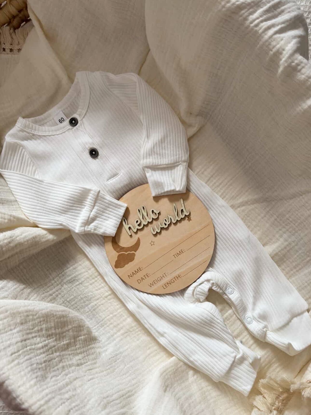 White Ribbed Baby Onesie