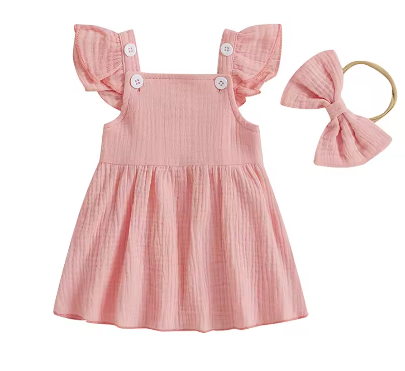  Baby Girl Muslin Onesie with Bow