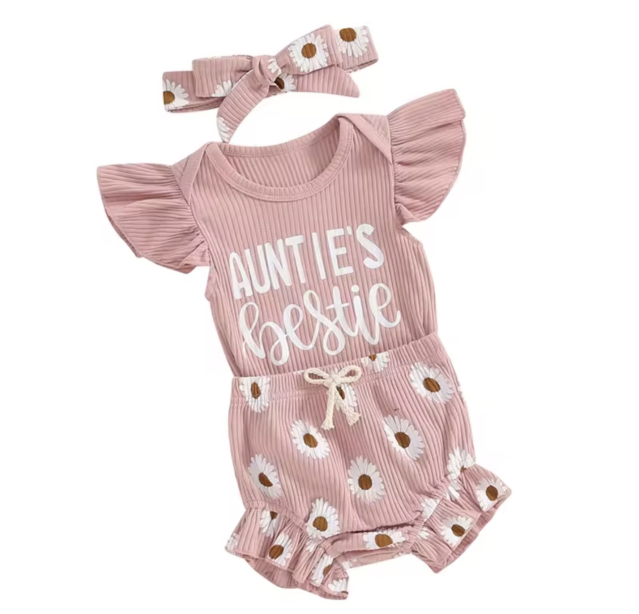 Baby Romper 'Auntie's Bestie' with Headband