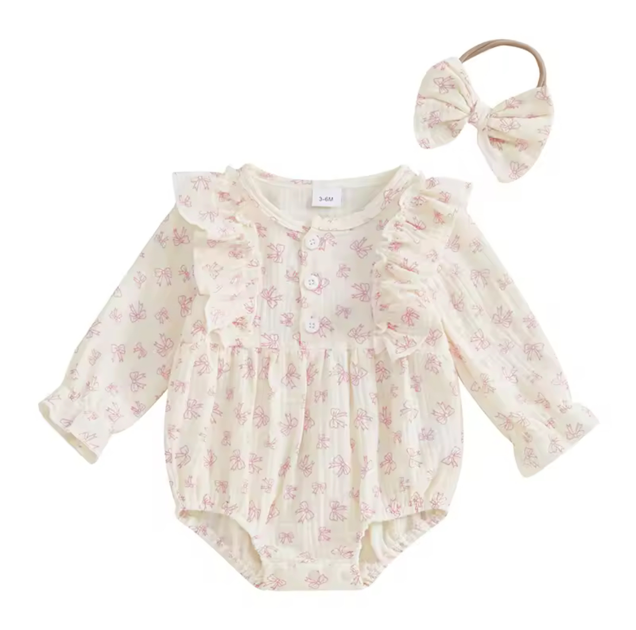Floral Baby Romper with Headband